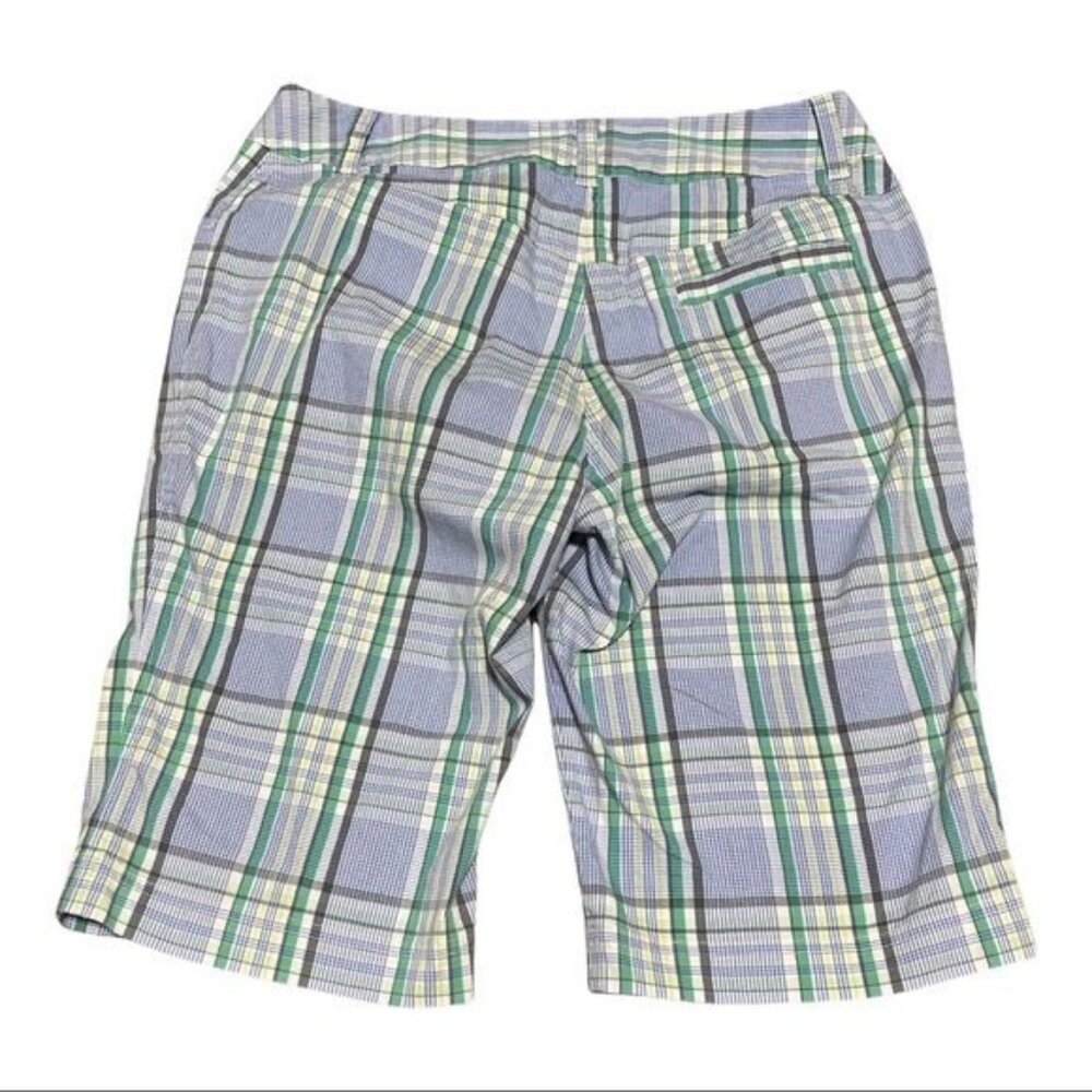 Lija Plaid Cotton Golf Bermuda Shorts Women’s Size 8 Stretch - Picture 8 of 9